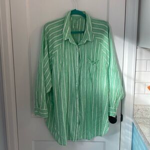 Aerie-Oversized Button Front Shirt-XXL